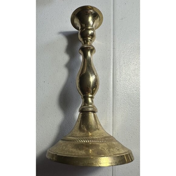 Brass Candle Stick Holders Set Heavy 8 “ Tall Round Base - Picture 6 of 11